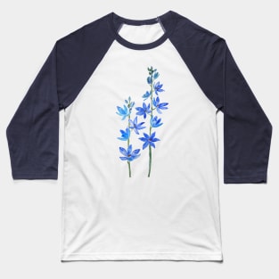 blue lady orchid flower watercolor Baseball T-Shirt